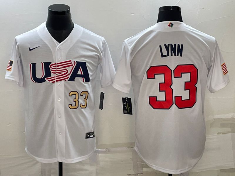 Men 2023 World Cub USA #33 Lynn White Nike MLB Jersey2->more jerseys->MLB Jersey